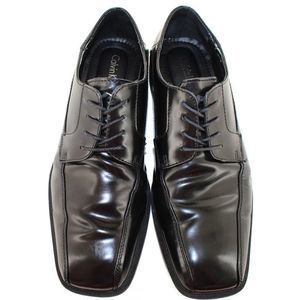 Calvin Klein Fedor Black Patent Leather Oxfords 10